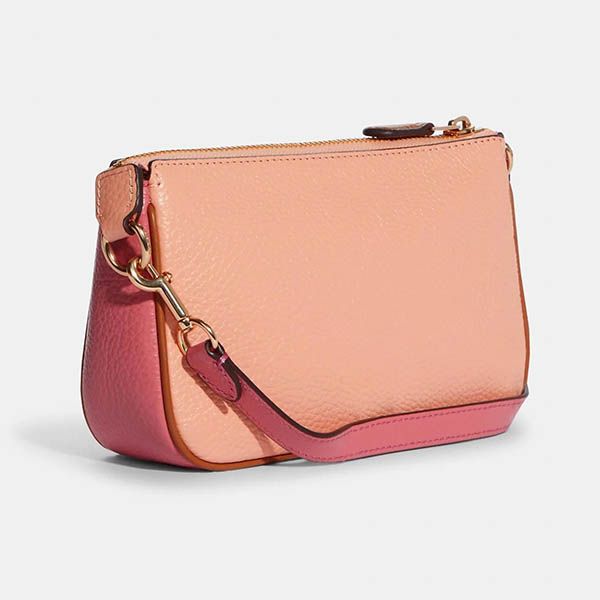 Túi Xách Coach Outlet Leather Nolita 19 In Colorblock With Horse And Carriage In Pink C8877 Màu Hồng Cam - Túi xách - Vua Hàng Hiệu