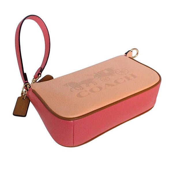 Túi Xách Coach Outlet Leather Nolita 19 In Colorblock With Horse And Carriage In Pink C8877 Màu Hồng Cam - Túi xách - Vua Hàng Hiệu