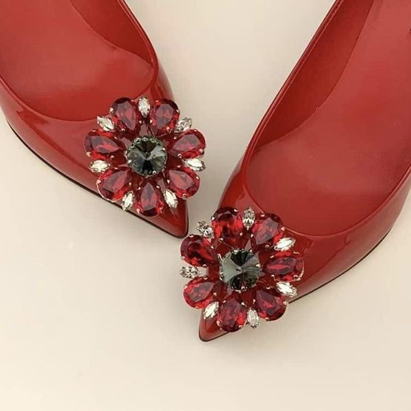 Giày Cao Gót Dolce & Gabbana D&G Đính Đá CD0693 B1471 Màu Đỏ - Giày - Vua Hàng Hiệu