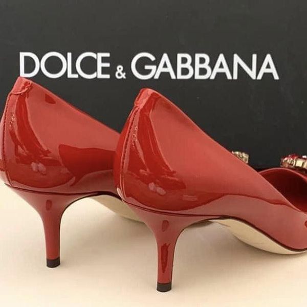 Giày Cao Gót Dolce & Gabbana D&G Đính Đá CD0693 B1471 Màu Đỏ - Giày - Vua Hàng Hiệu