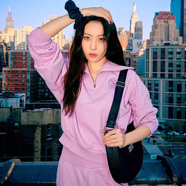 Áo Nỉ Stretch Angels Half Zip Crop Sweatshirt_Violet A-22F-SWMT11125-LVS Màu Tím - Thời trang - Vua Hàng Hiệu