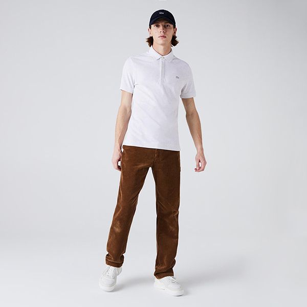 Áo Polo Nam Lacoste Men's Paris Polo Shirt Regular Fit Stretch PH5522 HT1 Màu Trắng Xám Size XS - Thời trang - Vua Hàng Hiệu