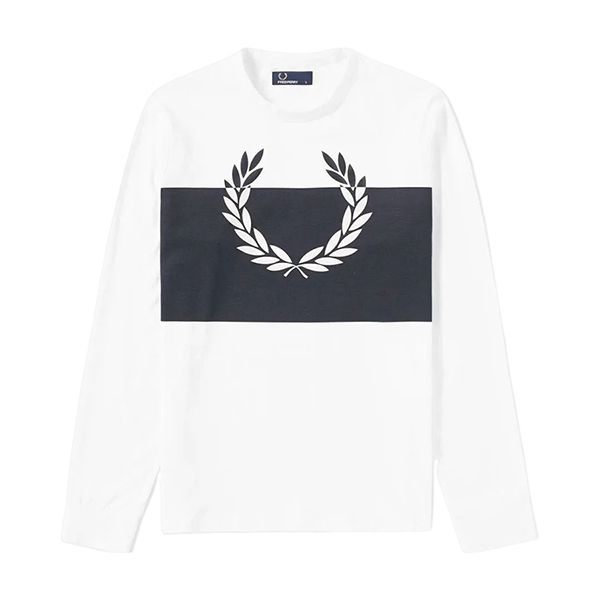 Áo Thun Dài Tay Fred Perry T-Shirt Men's White M4517 129 Màu Trắng Size S - Thời trang - Vua Hàng Hiệu