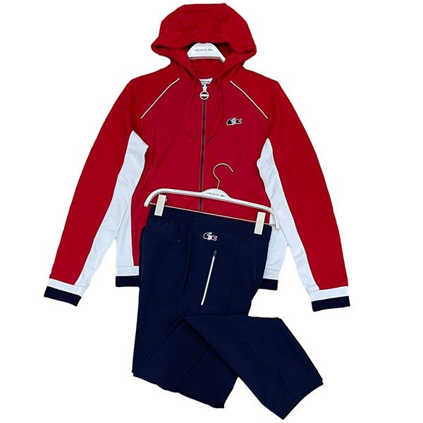 Bộ Quần Áo Gió Lacoste France Olympic Edition Zipped Jacket In Red Fleece Màu Đỏ - Xanh Size S - Thời trang - Vua Hàng Hiệu