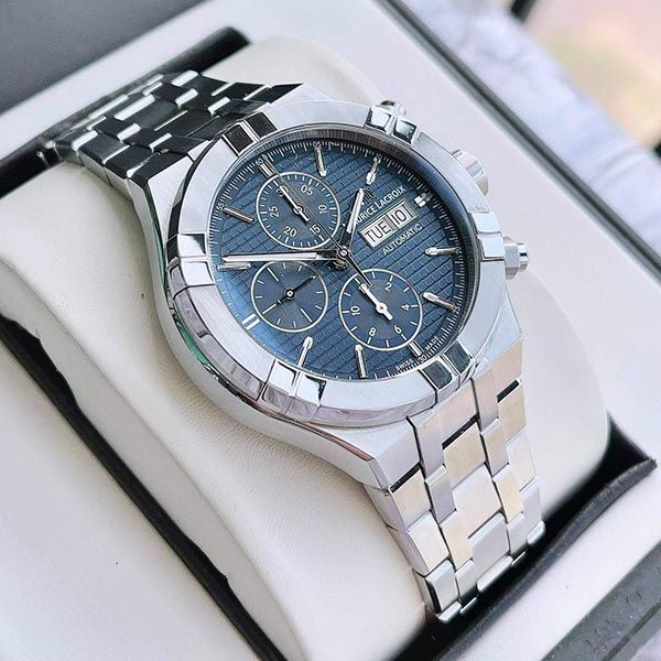 Đồng Hồ Nam Maurice Lacroix Aikon Chronograph Blue 43mm AI6038-SS002-430-1 Màu Bạc Xanh - Đồng hồ - Vua Hàng Hiệu