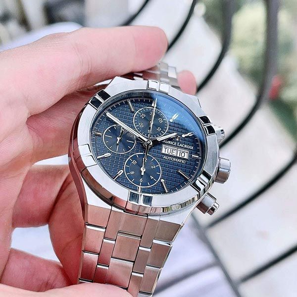 Đồng Hồ Nam Maurice Lacroix Aikon Chronograph Blue 43mm AI6038-SS002-430-1 Màu Bạc Xanh - Đồng hồ - Vua Hàng Hiệu