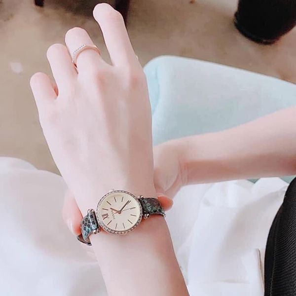 Đồng Hồ Nữ Fossil Tillie Three-Hand Fern Leather BQ3552 Dây Da Rắn Màu Xanh Lá - Đồng hồ - Vua Hàng Hiệu