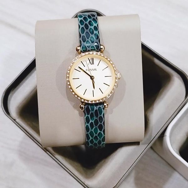 Đồng Hồ Nữ Fossil Tillie Three-Hand Fern Leather BQ3552 Dây Da Rắn Màu Xanh Lá - Đồng hồ - Vua Hàng Hiệu
