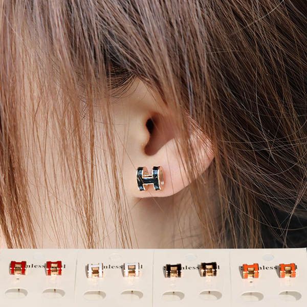 Khuyên Tai Hermès Pop H Earrings Màu Đen, Vàng Gold - Trang sức - Vua Hàng Hiệu