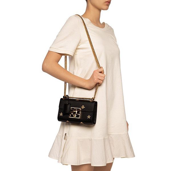 Túi Đeo Chéo Gucci Handbags Padlock 432182 DJ2LG 1055 Shoulder Bag Màu Đen - Túi xách - Vua Hàng Hiệu