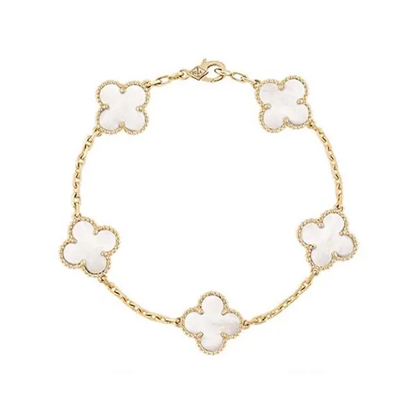 Vòng Đeo Tay Jewery Luxury Cổ Điển 4 Lá May Mắn Màu Vàng - Trang sức - Vua Hàng Hiệu