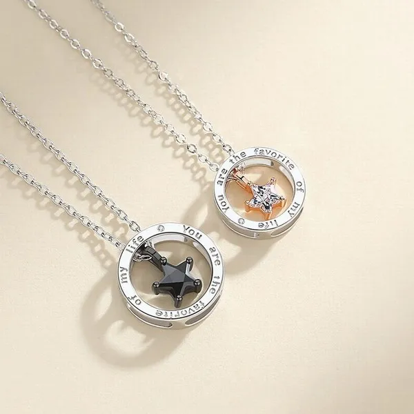Dây Chuyền Đôi Lili Jewelry Bạc Tròn Đính Đá CZ Tình Yêu Tình Bạn Thân BFF LILI_619562 Màu Bạc - Trang sức - Vua Hàng Hiệu