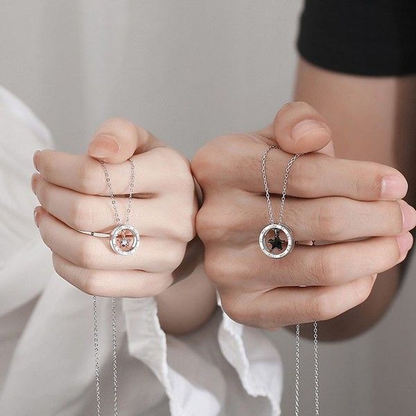 Dây Chuyền Đôi Lili Jewelry Bạc Tròn Đính Đá CZ Tình Yêu Tình Bạn Thân BFF LILI_619562 Màu Bạc - Trang sức - Vua Hàng Hiệu