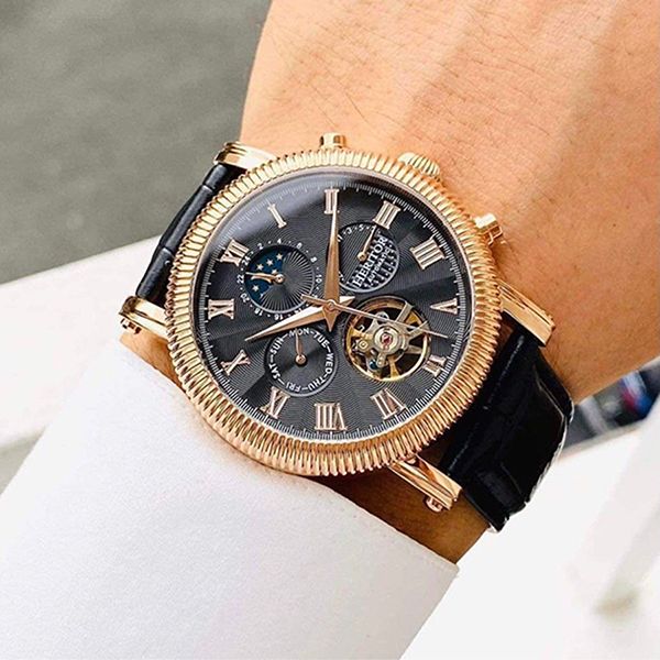 Đồng Hồ Nam Heritor Automatic Winston HERHR5201 Màu Đen Phối Vàng Hồng - Đồng hồ - Vua Hàng Hiệu
