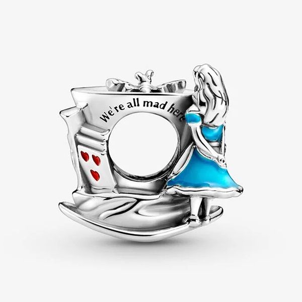 Hạt Vòng Charm Pandora Disney Alice In Wonderland & The Mad Hatter's Tea Party 799348C01 Màu Bạc Xanh - Trang sức - Vua Hàng Hiệu