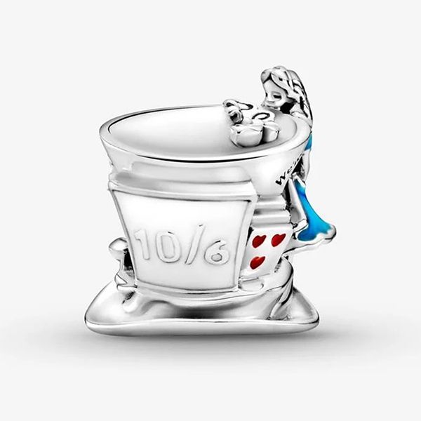 Hạt Vòng Charm Pandora Disney Alice In Wonderland & The Mad Hatter's Tea Party 799348C01 Màu Bạc Xanh - Trang sức - Vua Hàng Hiệu
