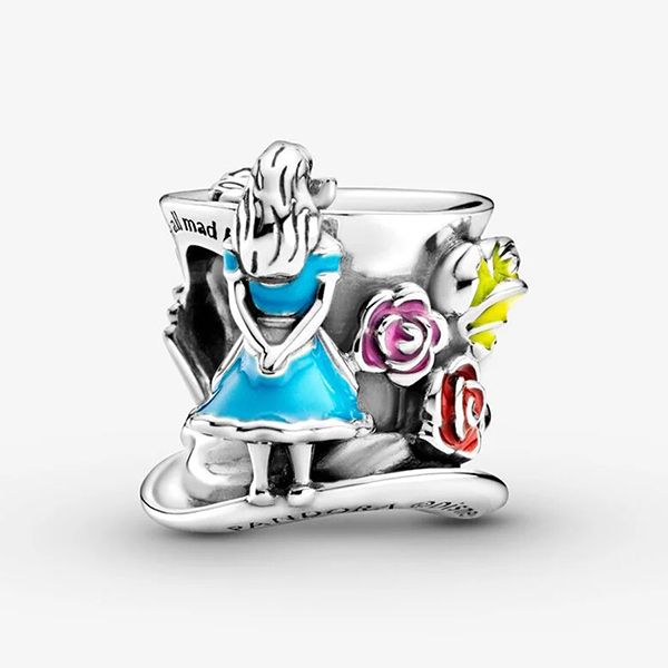 Hạt Vòng Charm Pandora Disney Alice In Wonderland & The Mad Hatter's Tea Party 799348C01 Màu Bạc Xanh - Trang sức - Vua Hàng Hiệu