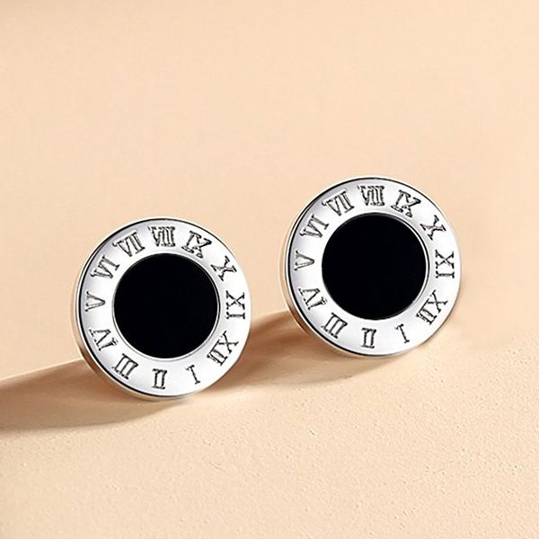 Khuyên Tai LiLi Jewelry Hình Tròn Đính Đá Onyx Final Lili_827973 Màu Đen-Trắng - Trang sức - Vua Hàng Hiệu