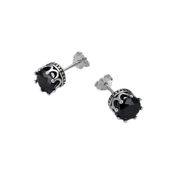 Khuyên Tai LiLi Jewelry Hình Vương Miện Cleopatra Đính Đá CZ Lili_885769 Màu Đen - Trang sức - Vua Hàng Hiệu