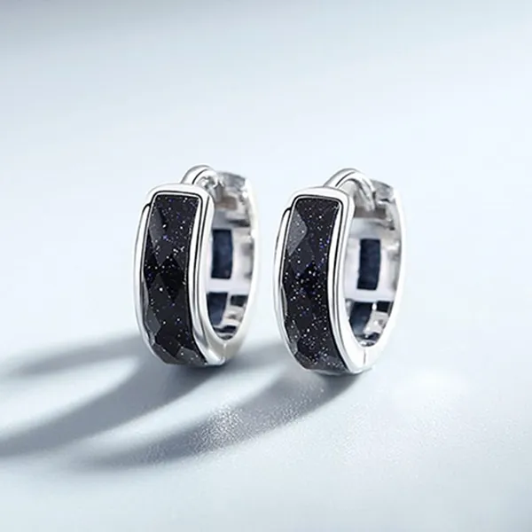 Khuyên Tai Nam LiLi Jewelry Hình Tròn The King LiLi_897125 Màu Đen Bạc - Trang sức - Vua Hàng Hiệu