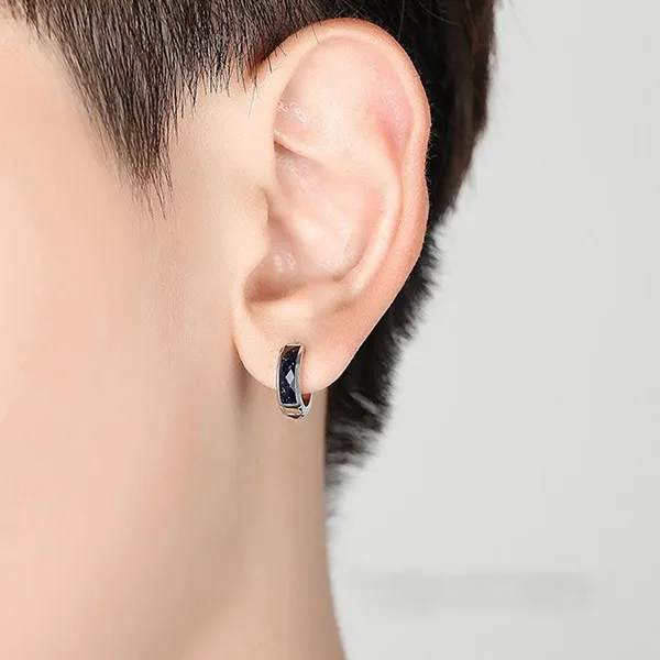 Khuyên Tai Nam LiLi Jewelry Hình Tròn The King LiLi_897125 Màu Đen Bạc - Trang sức - Vua Hàng Hiệu