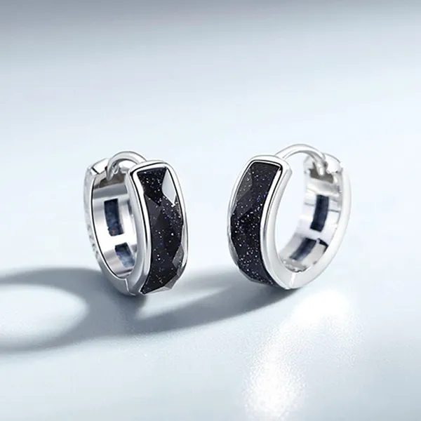 Khuyên Tai Nam LiLi Jewelry Hình Tròn The King LiLi_897125 Màu Đen Bạc - Trang sức - Vua Hàng Hiệu