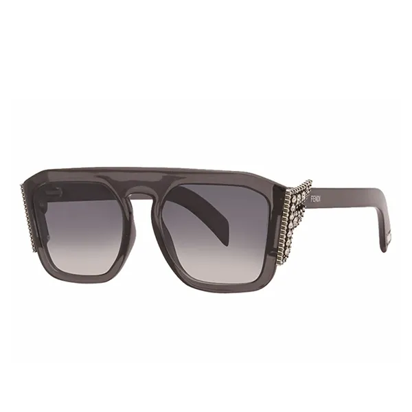 Kính Mát Fendi Dark Grey Gradient Square Ladies Sunglasses FF 0381/S KB7 55 Màu Xám - Kính mắt - Vua Hàng Hiệu