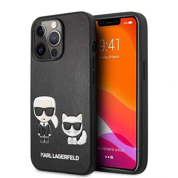 Ốp Điện Thoại Karl Lagerfeld iPhone 12 Pro Max Hai Hình Giả Da KLHCP12LSKCBK Màu Đen - Phụ Kiện Công Nghệ - Vua Hàng Hiệu