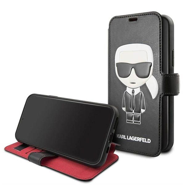 Ốp Điện Thoại Karl Lagerfeld iphone 11 Pro Max + Credit Card Slot KLFLBKSN65FIKPUBK Màu Đen - Phụ Kiện Công Nghệ - Vua Hàng Hiệu