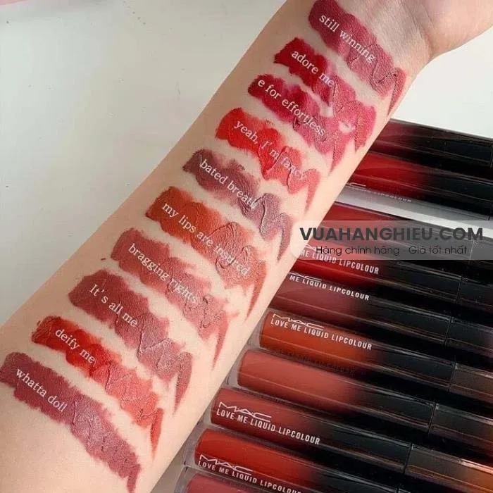 Swatch bảng màu son MAC Love Me Liquid Lipcolour trendy - 24