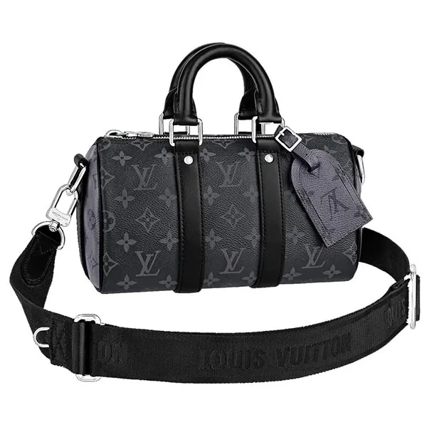 Túi Đeo Chéo Nam Louis Vuitton LV Keepall 25 Mit Schulterriemen M46271 Màu Đen Xám - Túi xách - Vua Hàng Hiệu