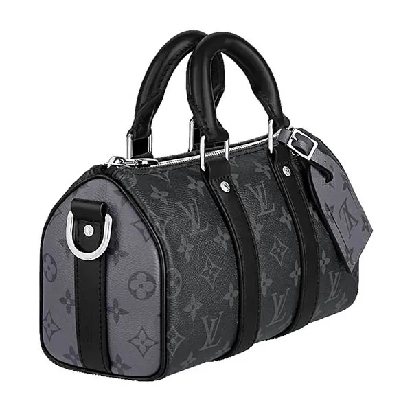 Túi Đeo Chéo Nam Louis Vuitton LV Keepall 25 Mit Schulterriemen M46271 Màu Đen Xám - Túi xách - Vua Hàng Hiệu