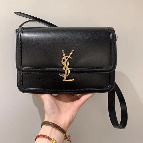 Túi Đeo Chéo Nữ Yves Saint Laurent YSL Solferino Medium Satchel In Box Saint Laurent Leather Màu Đen - Túi xách - Vua Hàng Hiệu