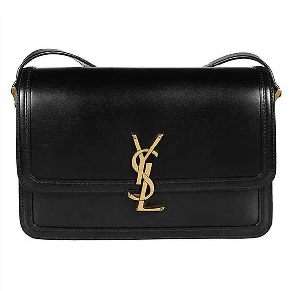 Túi Đeo Chéo Nữ Yves Saint Laurent YSL Solferino Medium Satchel In Box Saint Laurent Leather Màu Đen - Túi xách - Vua Hàng Hiệu