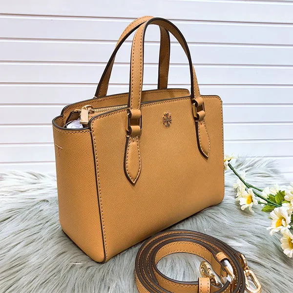Túi Tote Tory Burch Emerson Mini Top Zip Tote 64189 Cardamom Màu Nâu - Túi xách - Vua Hàng Hiệu