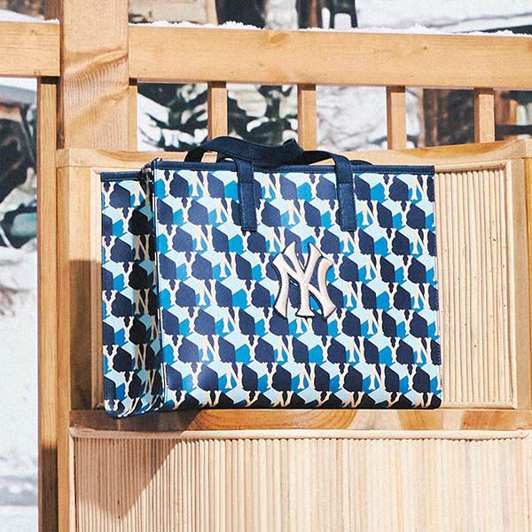 Túi Xách MLB Cube Monogram Medium Tote Bag New York Yankees 3AORM042N-50NYD Màu Xanh Navy - Túi xách - Vua Hàng Hiệu