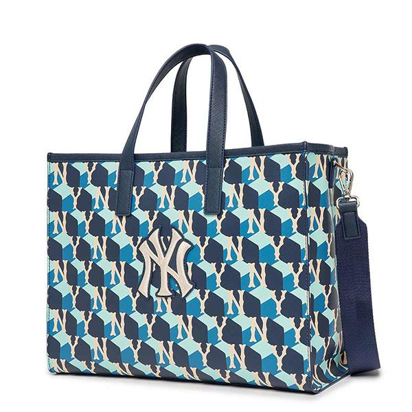 Túi Xách MLB Cube Monogram Medium Tote Bag New York Yankees 3AORM042N-50NYD Màu Xanh Navy - Túi xách - Vua Hàng Hiệu