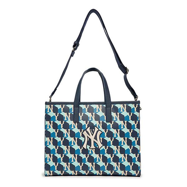 Túi Xách MLB Cube Monogram Medium Tote Bag New York Yankees 3AORM042N-50NYD Màu Xanh Navy - Túi xách - Vua Hàng Hiệu