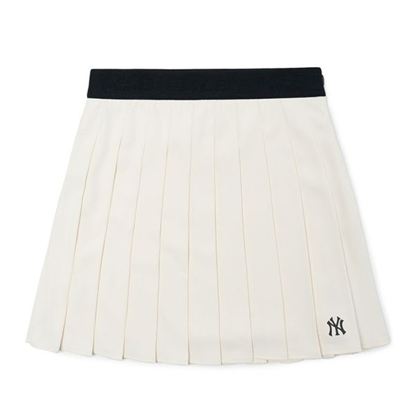 Chân Váy Nữ MLB Xếp Ly Pickleball Basic Pleats Skirt New York Yankees 3FSKB0324-50CRS Màu Trắng Kem Size S - Pickleball - Vua Hàng Hiệu
