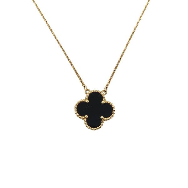 Dây Chuyền Jewery Luxury Onyx Vintage Alhambra Pendant Necklace Màu Vàng Hồng Size 15mm - Trang sức - Vua Hàng Hiệu