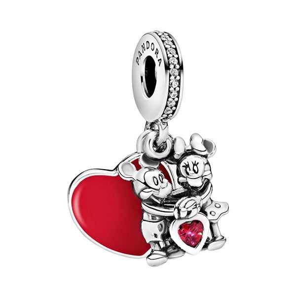 Hạt Vòng Charm Pandora Disney Mickey Mouse & Minnie Mouse Love Dangle Charm 797769CZR Màu Bạc - Trang sức - Vua Hàng Hiệu