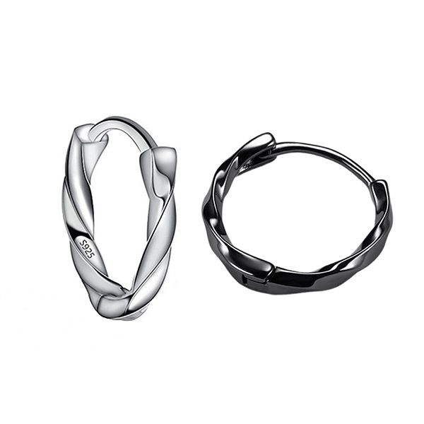 Khuyên Tai Nam LiLi Jewelry Tròn LiLi_367115 Bộ Hai Màu Trắng Đen Size 14mm - Trang sức - Vua Hàng Hiệu