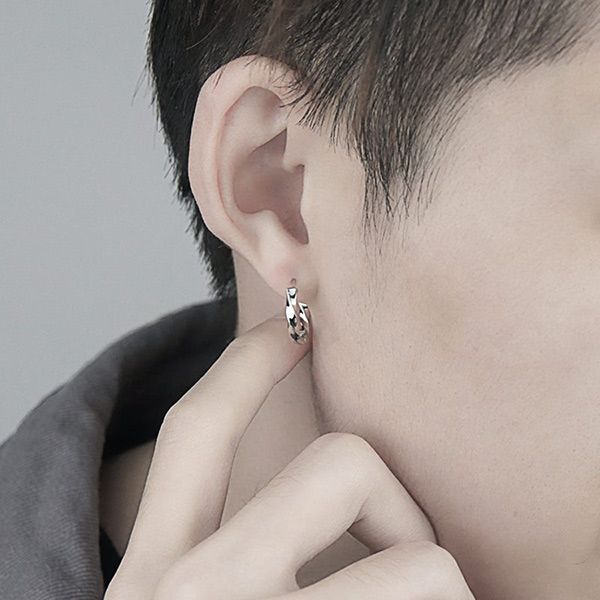 Khuyên Tai Nam LiLi Jewelry Tròn LiLi_367115 Màu Bạc Size 14mm - Trang sức - Vua Hàng Hiệu