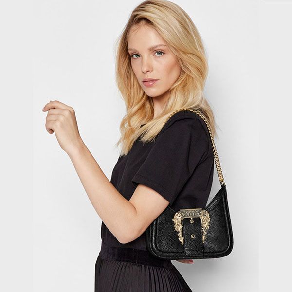 Túi Xách Versace Jeans Couture Logo Buckle Shoulder Bag 73VAF4BF5 ZS413 899 Màu Đen - Túi xách - Vua Hàng Hiệu