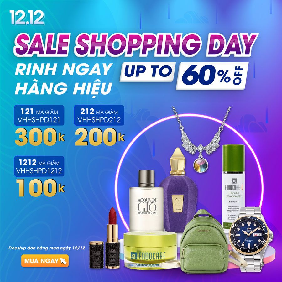 Vua Hàng Hiệu khuyến mãi 12.12: Sale up 60%++, Voucher giảm giá 300K, Freeship toàn quốc - 1