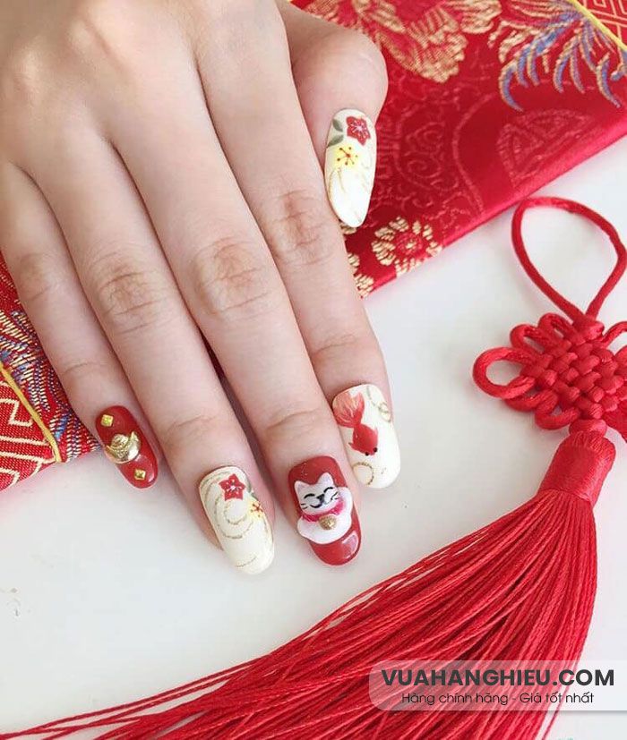 Top 55+ mẫu nails đẹp đón Tết được yêu rất thích năm 2025