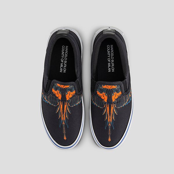 Giày Slip On Marcelo Burlon Icon Wings CMIA079F22FAB001 1020 Màu Đen Size 41 - Giày - Vua Hàng Hiệu