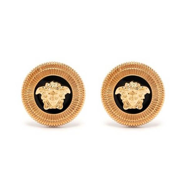 Khuyên Tai Versace Medusa Botton Earrings 10053321A006384J120 Màu Vàng Đen - Trang sức - Vua Hàng Hiệu