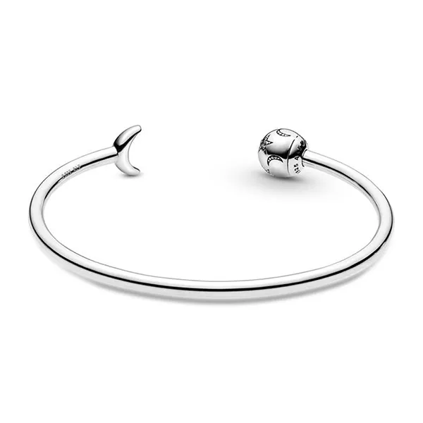 Vòng Đeo Tay Pandora Moments Moon & Stars Open Bangle 599120C01 Màu Bạc Size 2E 15-16cm - Trang sức - Vua Hàng Hiệu