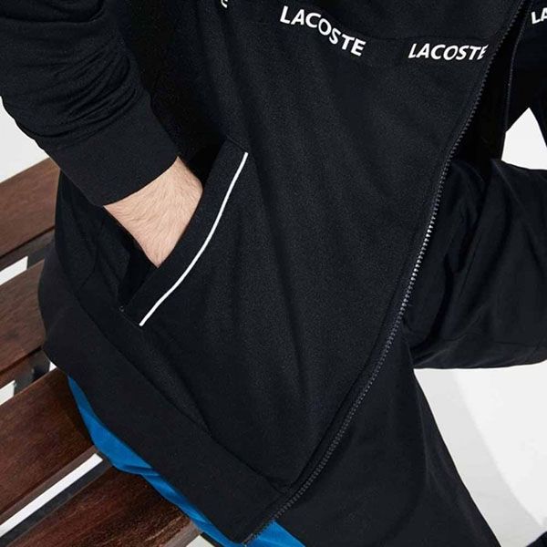 Áo Khoác Nam Lacoste Sport Signature Band Zip Sweatshirt Black SH8651 Màu Đen Size S - Thời trang - Vua Hàng Hiệu